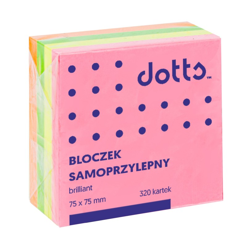 Kostka Samoprzylepna Dotts 75X75 320Kartek 4 Mix Kolor Intensywna (Nski/D)