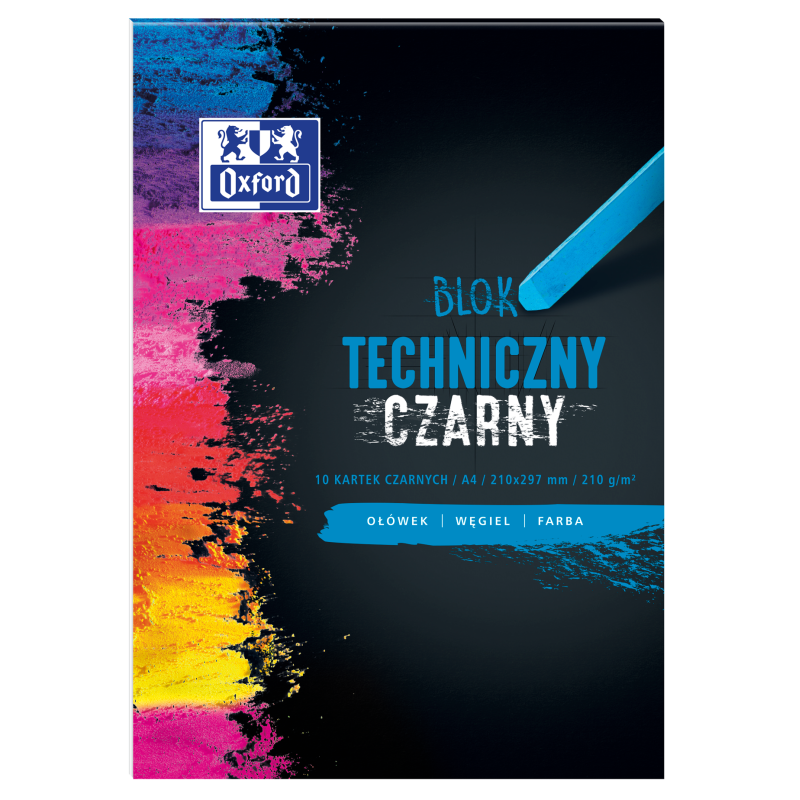 Blok Techniczny Oxford A4 10K 210G Czarny 400093231 .