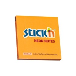 Bloczek Stickn 76X76Mm Pomarańczowy Neonowy 100K 21164 Stickn