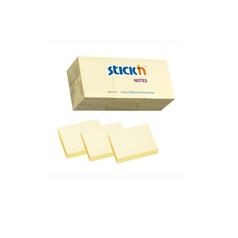 Bloczki Stickn 38X51Mm Żółty Pastele 12Bloczków X 100 Kartek 21530