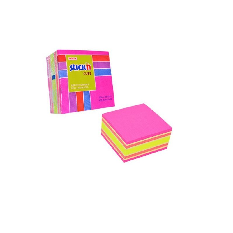 Bloczek Stickn 76X76Mm 400K Mix Różowy/Żółty 21536