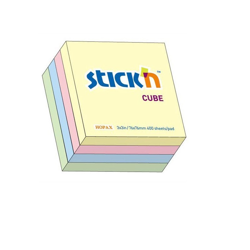 Bloczek Stickn 76X76Mm 400K Mix 4 Kolory Pastelowe 21013