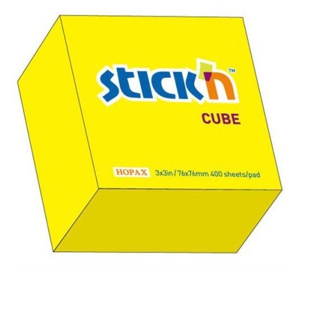 Bloczek Sticknulln 76X76Mm 400K Żółty Neonowy 21010