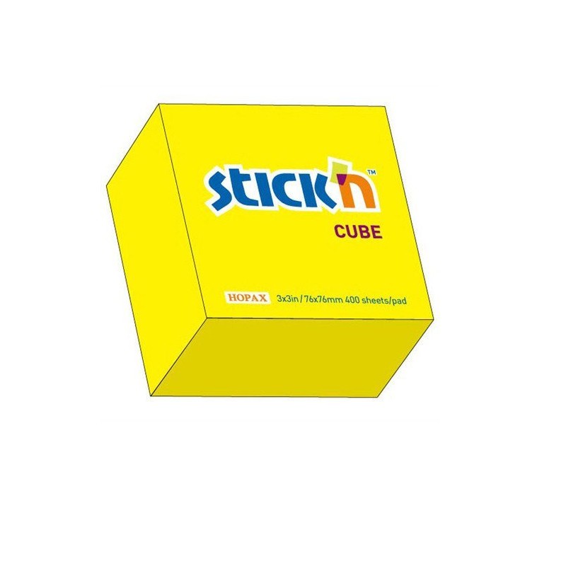 Bloczek Sticknulln 76X76Mm 400K Żółty Neonowy 21010