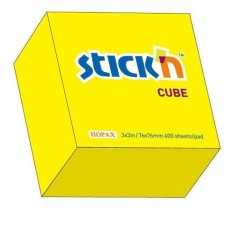 Bloczek Sticknulln 76X76Mm 400K Żółty Neonowy 21010
