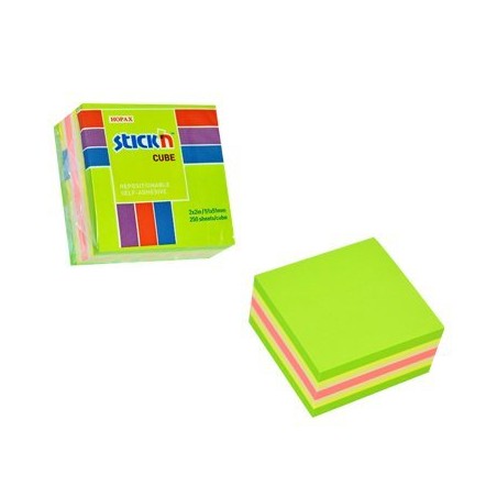 Bloczek Stickn 51X51Mm Zielony-Mix Neon I Pastel 21534