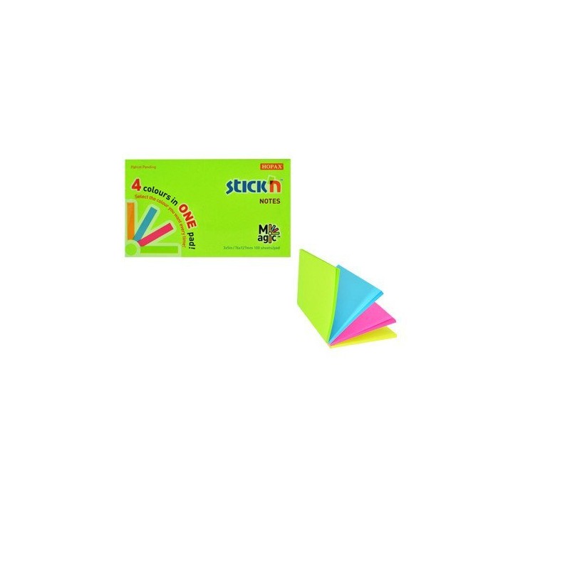 Bloczek Stickn Magic Pad 76X127Mm Neon Mix Kolorów 21573