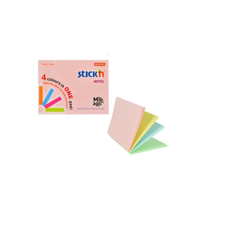 Bloczek Stickn Magic Pad 76X101Mm Pastele Mix Kolorów 21575