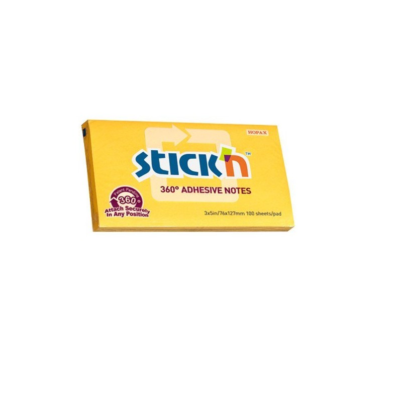 Bloczek Stickn 127X76Mm 360Stopni Ciemno Zółty 21555