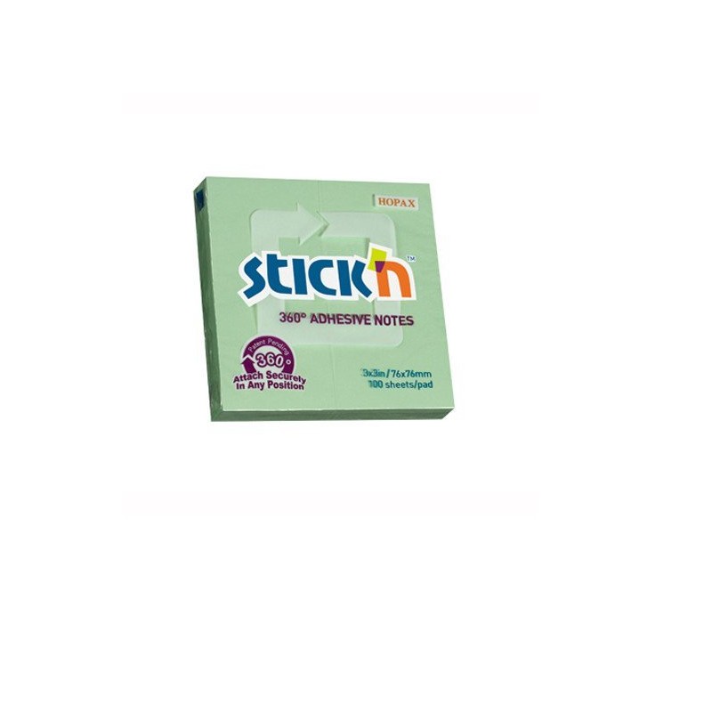Bloczek Stickn 76X76Mm 360Stopni Zielony 21552