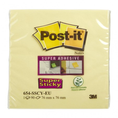 Bloczek 3M Post-It 76X76Mm Żółty 90K Super Sticky (654)70005197911