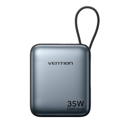 Powerbank Vention 10000Mah 35W Pd Z Wbudowanym Kablem Usb-C Szary
