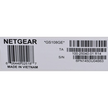 Switch Netgear Gs108Ge 8P Unmanaged Gigabit