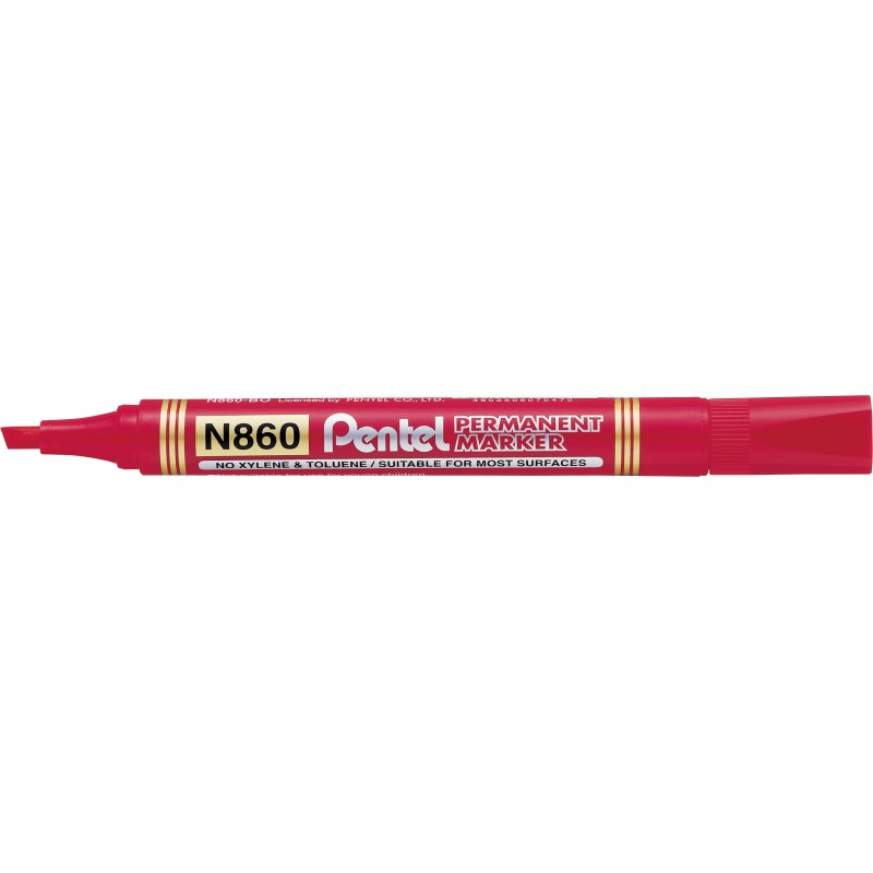 Marker Permanentny N860 Czerwony Ścięta Końcówka Pentel