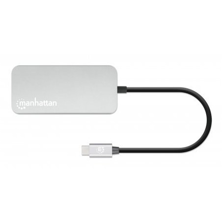 Stacja Dokująca Manhattan Usb-C 8 W 1 Z Zasilaniem Usb 3.2 Gen 1 Type-C Męski Na Żeński Hdmi, Trzy Porty Usb-A, Gigabitowy Port