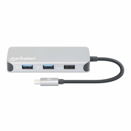 Stacja Dokująca Manhattan Usb-C 8 W 1 Z Zasilaniem Usb 3.2 Gen 1 Type-C Męski Na Żeński Hdmi, Trzy Porty Usb-A, Gigabitowy Port