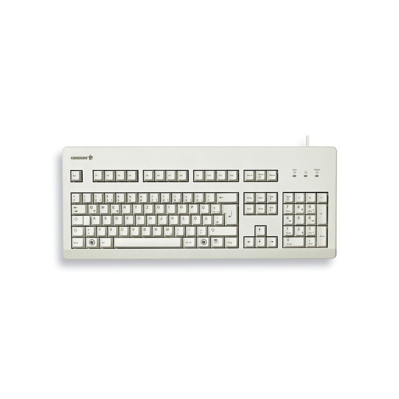 Klawiatura Cherry Tas G80-3000 Przewodowy De-Layout Jasnoszary Niebieski Przełącznik