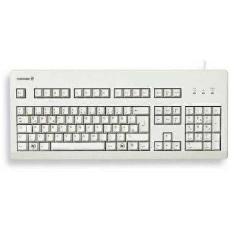 Klawiatura Cherry Tas G80-3000 Przewodowy De-Layout Jasnoszary Niebieski Przełącznik