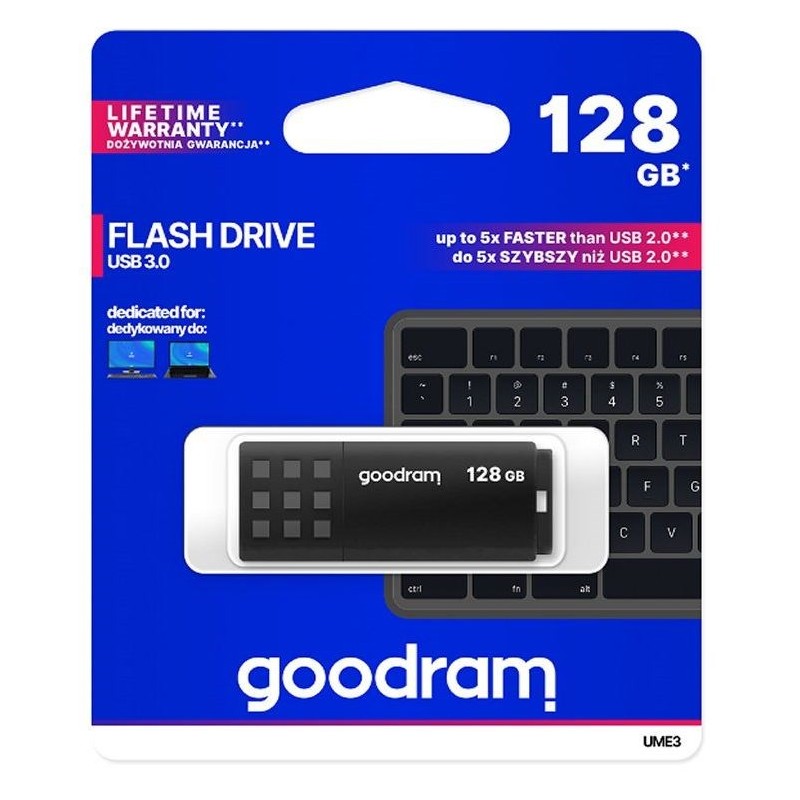 Pendrive Goodram Ume3 Ume3-1280K0R11 (128Gb  Usb 3.0  Kolor Czarny)