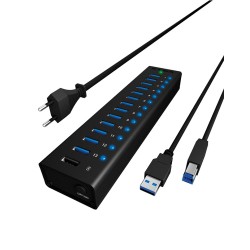 13-Portowy Hub Usb 3.0 Z Portem Ładowania Usb Icy Box (Ib-Ac6113)