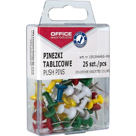 Pinezki Kolorowe Beczułki Office Products, W Pudeł