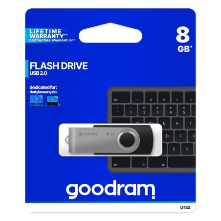 Pendrive Goodram Twister Uts2-0080K0R11 (8Gb  Usb 2.0  Kolor Czarny)