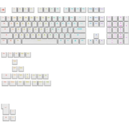 Glorious Podświetlane Gpbt, Układ Ansi (Usa), Pbt, Dye-Sub - Biały
