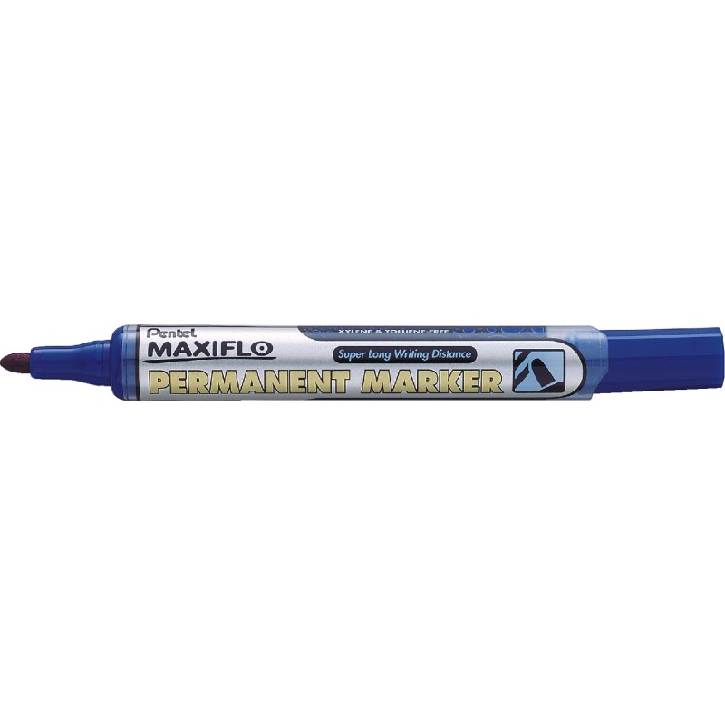 Marker Permanentny Maxiflo Nlf50 Niebieski Okrągły Z Tłoczkiem Pentel
