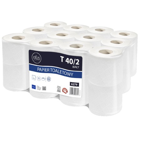 Papier Toaletowy Professional 40/2 40M 2Warstwy Biały (24 Rolki) Celuloza Ellis 6279