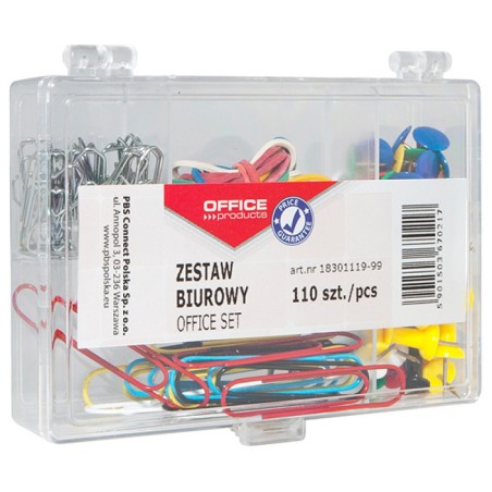 Zestaw Biurowy (Pinezki, Gumki I Spinacze) , Mix 110Szt., Typu Office Products 18301119-99