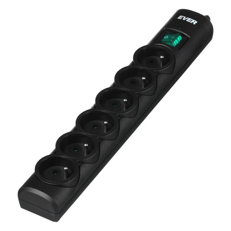 Listwa Przeciwprzepięciowa Ever Optima 5,0M (6 X Ute  10 A  Kolor Czarny) (T/Lz08-Opt050/0000)