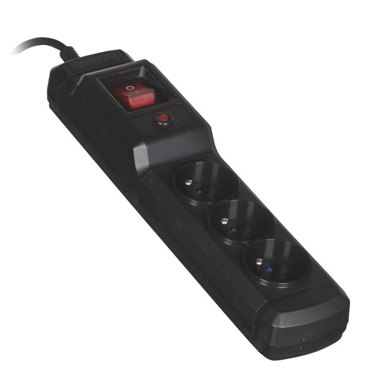 Listwa Przeciwprzepięciowa Activejet (3 X Ute  10 A  1,5M  Kolor Czarny)