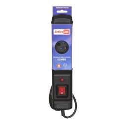 Listwa Przeciwprzepięciowa Activejet (3 X Ute  10 A  1,5M  Kolor Czarny)
