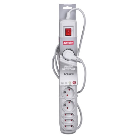Listwa Przeciwprzepięciowa Activejet Apn-8G/3M-Gr (3 X Typ C, 5 X Ute  10 A  3M  Kolor Szary)