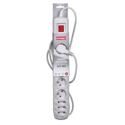 Listwa Przeciwprzepięciowa Activejet Acp-8Ex Apn-8G/1,5M-Gr (3 X Typ C, 5 X Ute  10 A  1,5M  Kolor Szary)
