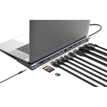 Manhattan Stacja Dokująca 12-W-1 4K 1Xhdmi 2Xdp 3Xusb-A