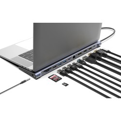 Manhattan Stacja Dokująca 12-W-1 4K 1Xhdmi 2Xdp 3Xusb-A