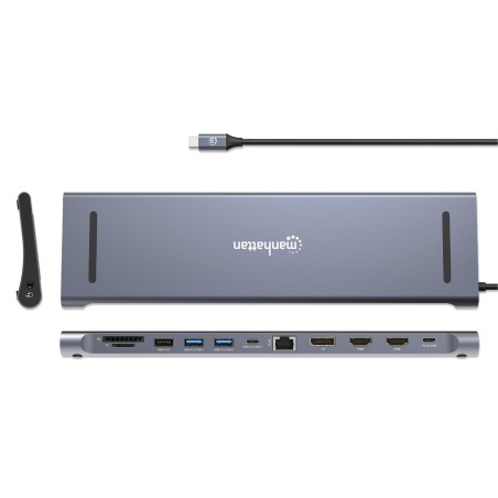 Manhattan Stacja Dokująca 12-W-1 4K 1Xhdmi 2Xdp 3Xusb-A