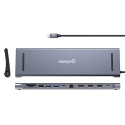 Manhattan Stacja Dokująca 12-W-1 4K 1Xhdmi 2Xdp 3Xusb-A