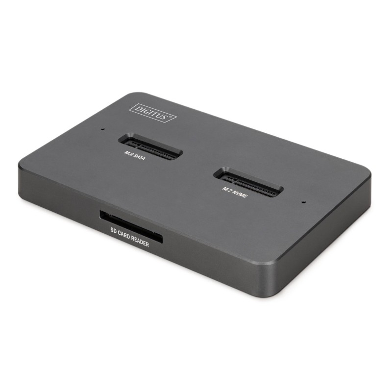Stacja Dokująca Usb-C 3.2 Gen2 Dla Dysków Ssd M.2 Duo Nvme Oraz Sata (Max. 2X 4 Tb) Z Czytnikiem Kart Sd-Express 7.1 (Max. 2 Tb)