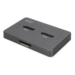 Stacja Dokująca Usb-C 3.2 Gen2 Dla Dysków Ssd M.2 Duo Nvme Oraz Sata (Max. 2X 4 Tb) Z Czytnikiem Kart Sd-Express 7.1 (Max. 2 Tb)