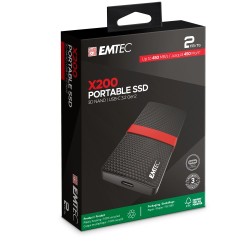 Dysk Emtec X200 - 2 Tb - Usb Type-C - 3.2 Gen 1 (3.1 Gen 1) - 450 Mb/S - 5 Gbps
