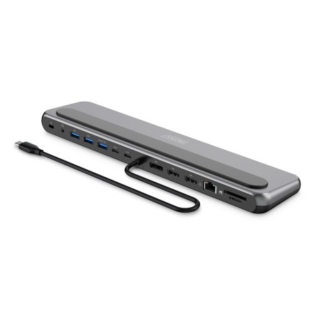 Stacja Dokująca Usb-C 12 Portowa, Max. 8K/30Hz Z Hdr, Hdmi, Dp, Max. 3 Monitory (Mst), Usb-C 3.2 Gen2, Gigabit Ethernet, Sd/Micr