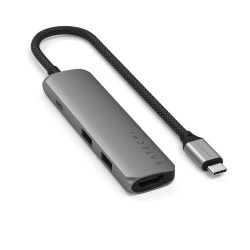 Aluminiowy Adapter Do Urządzeń Mobilnych Usb-C Satechi 4-In-1 Usb-C Slim Multiport Adapter 4K (Space Gray)