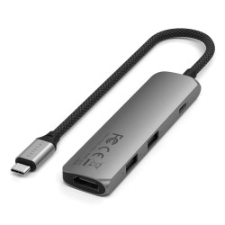Aluminiowy Adapter Do Urządzeń Mobilnych Usb-C Satechi 4-In-1 Usb-C Slim Multiport Adapter 4K (Space Gray)