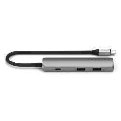Aluminiowy Adapter Do Urządzeń Mobilnych Usb-C Satechi 4-In-1 Usb-C Slim Multiport Adapter 4K (Space Gray)