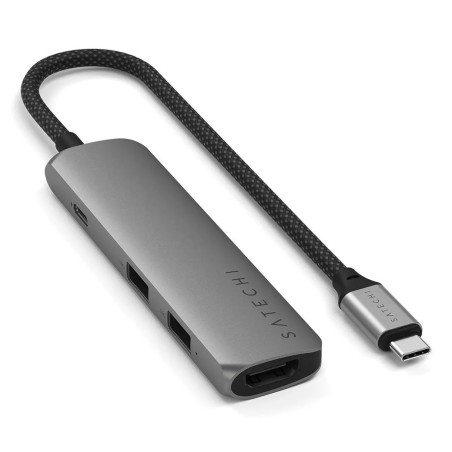 Aluminiowy Adapter Do Urządzeń Mobilnych Usb-C Satechi 4-In-1 Usb-C Slim Multiport Adapter 4K (Space Gray)