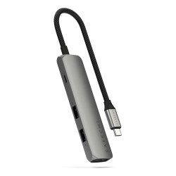 Aluminiowy Adapter Do Urządzeń Mobilnych Usb-C Satechi 4-In-1 Usb-C Slim Multiport Adapter 4K (Space Gray)