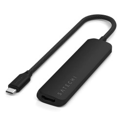 Satechi 4W1 Usb-C Slim Multiport Adapter 4K - Aluminiowy Adapter Do Urządzeń Mobilnych Usb-C (Usb-C, 4K Hdmi, 2X Usb-A) (Black)