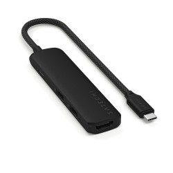 Satechi 4W1 Usb-C Slim Multiport Adapter 4K - Aluminiowy Adapter Do Urządzeń Mobilnych Usb-C (Usb-C, 4K Hdmi, 2X Usb-A) (Black)